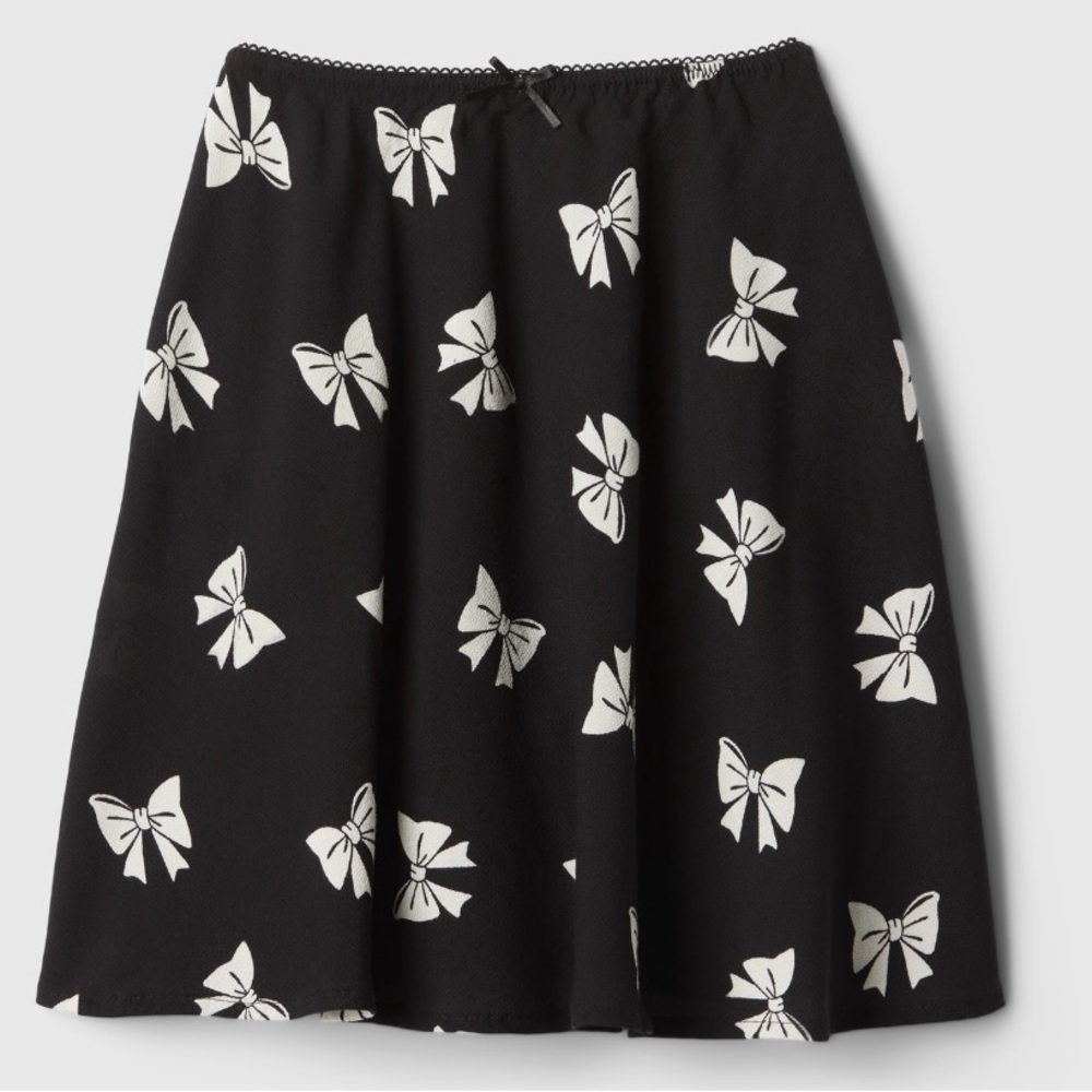 New Girls GAP Crepe Skirt Size L Made with 100% Lenzing Ecovero fiber bow prints